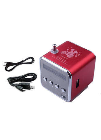 Портативная колонка, c Fm-радио, Bluetooth, Разъемами micro SD/TF/USB, RGB-подсветка, TD-V26, красная Lem Berger (315719707)