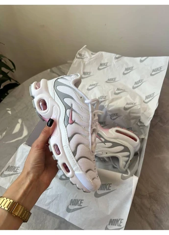 Белые летние кроссовки nike air max tn white pink найк аир макс тн плюс No Brand