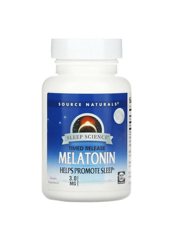 Натуральная добавка Melatonin 3mg Sleep Science Timed Release, 120 таблеток Source Naturals (293419954)