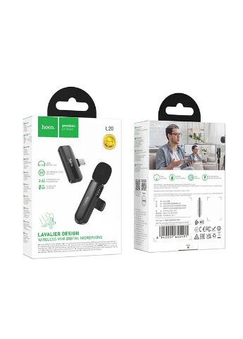 Бездротова мікрофонна система Fair (Type-C) Black Hoco L20 (388345552)
