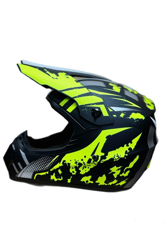 Мотошолом ендуро кросовий Helmet Green + окуляри Standard комплект No Brand (371921006)