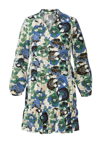 Комбинированное повседневный платье с v-образным вырезом а-силуэт Esmara с цветочным принтом