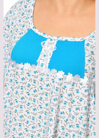 Ночная рубашка женская батальная белого цвета с принтом Let's Shop (315316786)