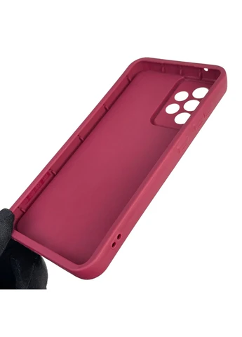 Чехол силиконовый оригинальный Soft Touch с 3D принтом вишенки для Galaxy A52 5G (SM-A526) бордовый (Полная защита камеры) Samsung (378977859)