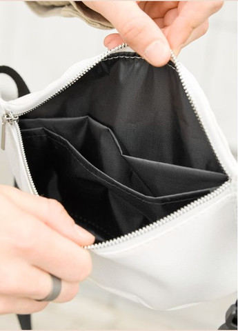 Сумка на пояс бананка Tirso MSHm біла c білою блискавкою (R-80119008m-VS) Sambag (302450282)