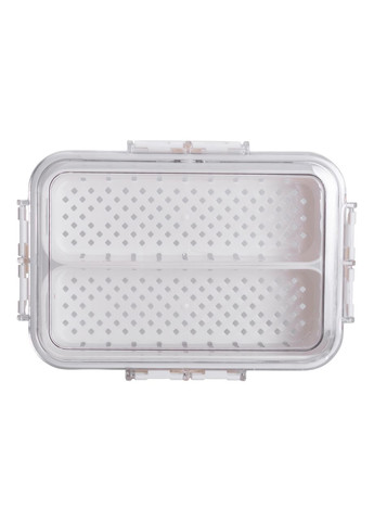 Контейнер для їжі з 2 відсіками 23.5х17х7 см судок для їжі пластиковий 1.4 л Білий HP-27-11 Yiwu (365256749)