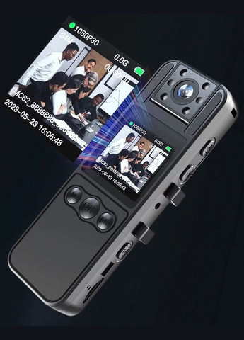 Нагрудная Камера Видеорегистратор с Поворотным Объективом на 180 Градусов WH82 Бодикамера 1080 FHD (40293311) Clefers (340820147)