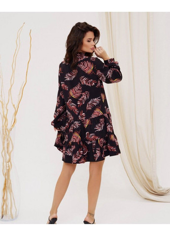 Комбинированное повседневный платье sa-424 l мультиколор ISSA PLUS