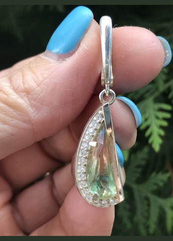 Сережки срібні із золотом та мультифіанітом м207с No Brand (316397568)