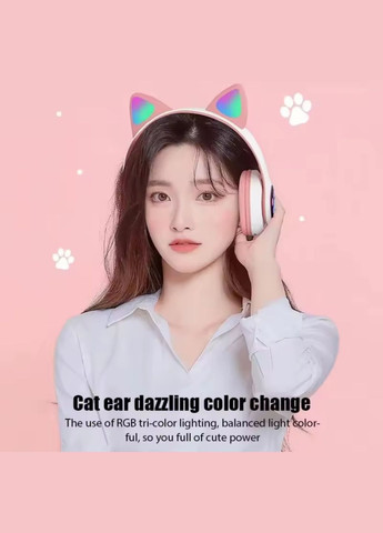 Бездротові навушники з котячими вушками (РОЖЕВІ) No Brand (340916701)