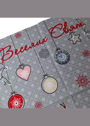 Кухонний рушник Winter Mood різдвяний вафельний 45х60 см сірочервоний (2800004667227) SoundSleep сірий