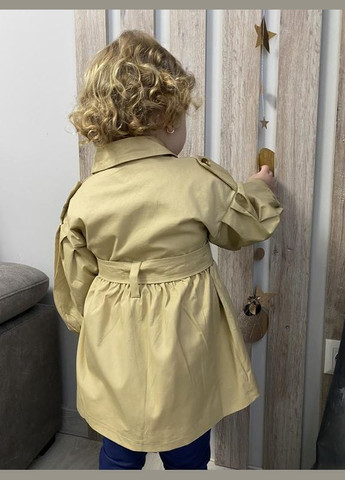Плащ курточка для дівчаток Тренч BabyStyle на гудзиках демісезон (322869467)