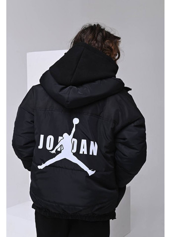 Чорна демісезонна куртка на хлопчика підлітка з капюшоном Nositi