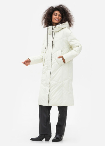 Белая зимняя куртка-пальто модель Viva 8626