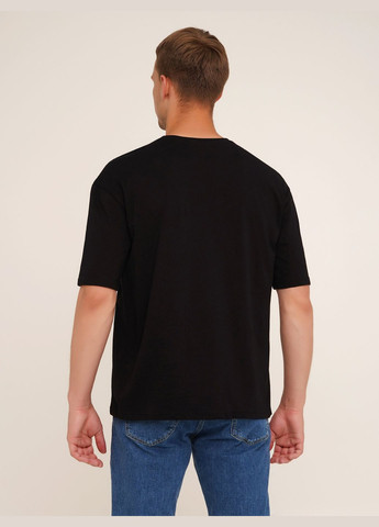 Черная футболка с принтом мужская p-mb02310 черный shop (2000990524713) LAWA