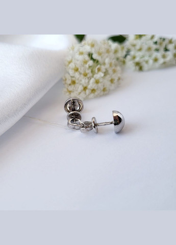 Срібні сережки гвоздики на закрутках без каменів півШарик 8 мм срібло 925 проби Родоване 500069р 2.80 No Brand (306743117)