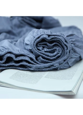 Простыня на резинке Сатин Страйп 150х190х20 см (MS-850005851) Moon&Star Soft Blue (386590830)