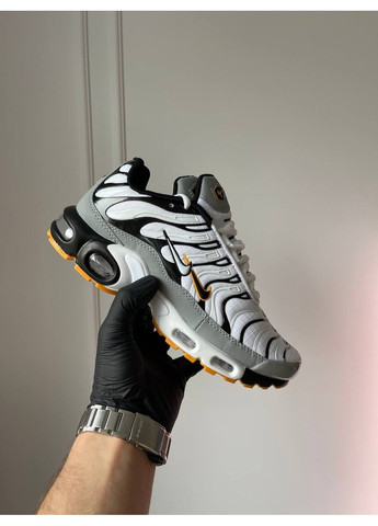 Сірі Осінні кросівки чоловічі nike air max tn plus grey white black | найк аір макс тн плюс сірі білі чорні No Brand