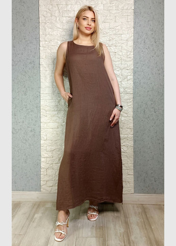 Коричневое повседневный, кэжуал платье а-силуэт di classe однотонное
