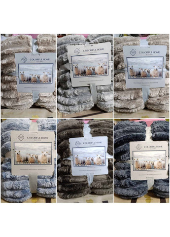 Неймовірно м’який та теплий плед шарпей на овчині, євро розмір 200*230, у пакуванні Colorful Home (366096503)