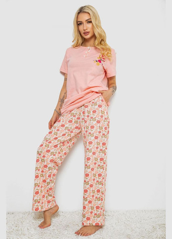 Персикова всесезон піжама жіноча з принтом,, 243r10353 Polkan