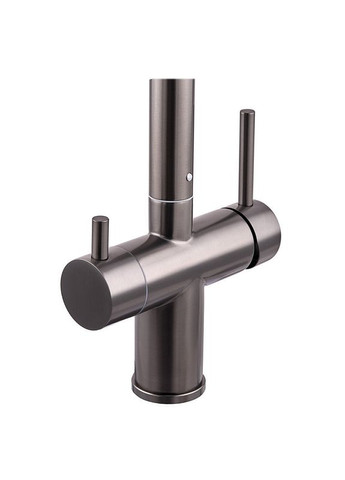 Кухонный смеситель LUX-024 Graphite с выдвижной лейкой из нержавеющей стали на две воды (ZX5557) Zerix (370948263)