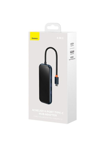 USB Хаб Hub AcmeJoy (4 порта) Type C (x3 USB3.0 + x1 Type C PD & Data*1) (WKJZ) Черный Baseus (369645712)