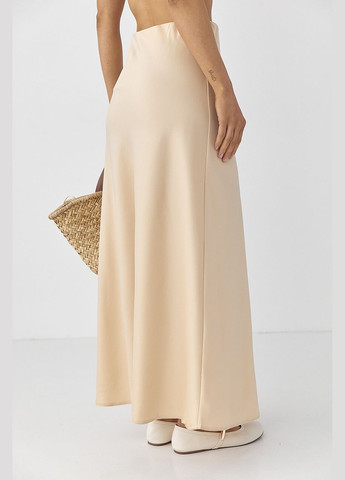 Довга атласна однотонна спідниця - чорний Lurex (330988733)