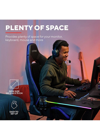 Комп'ютерний стіл GXT 709 Luminus RGB Black (25184) Trust (322905175)