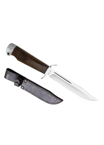 Ніж Фінка Тактичний Мисливський з Подовженим лезом, Гардою, Дерев'яною рукояттю ГЕРБ УКРАЇНИ No Brand (370770537)