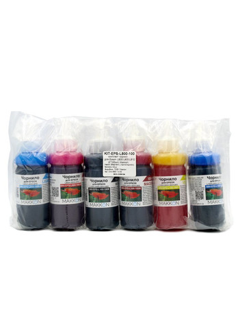 Комплект чернил для Epson L800/L805/L810 (6*100 мл) (KIT-EPS-L800-100) Makkon (338432157)