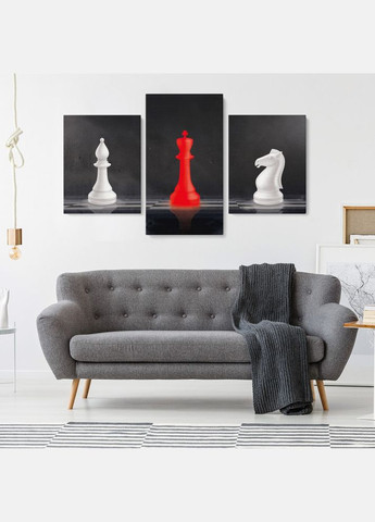 Модульная картина из трех частей 96x60 см Шахматы (MK322026) Malevich Store (333338840)