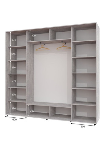 Шафа-купе тридверна 260*45*230 см Індастріал 3 двері ДСП ШК-05 Алекса (360478978)