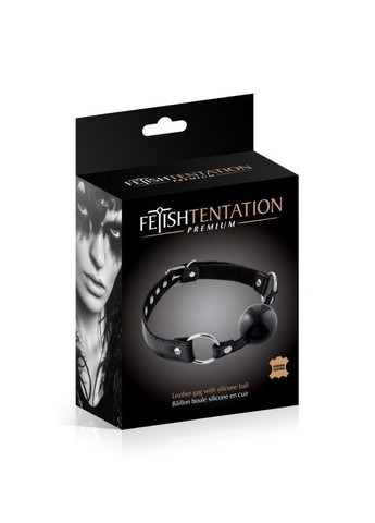 Кляп Premium Leather gag with silicone ball Black Fetish Tentation (335392376)