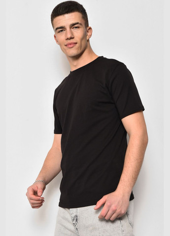 Чорна футболка чоловіча чорного кольору Let's Shop