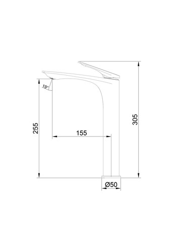 Змішувач для раковини Vlasta New високий Chrome Qtap QTVLA269CRM45652 (346492720)