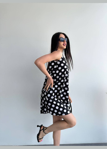 Чорна літня сукня в горох Україна в горошок