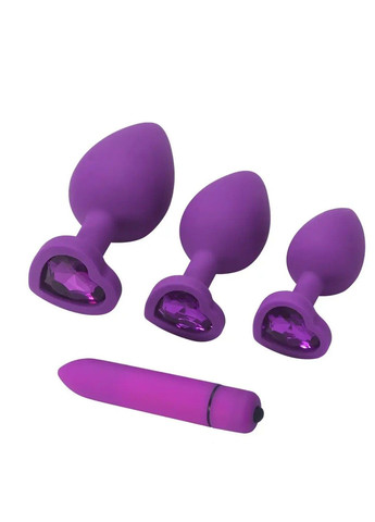 Набор анальных пробок с вибропулей ( фиолетовые, размер S,M,L) We Love (284278561)