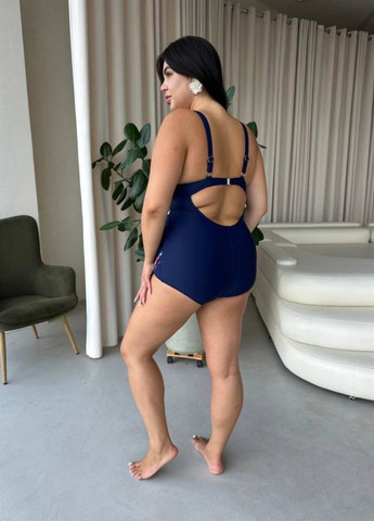 Бирюзовый летний женский сплошной яркий купальник в спортивном стиле. No Brand