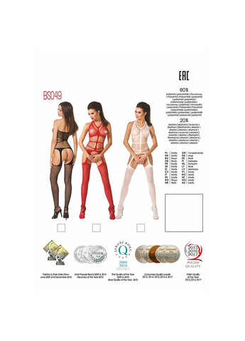 Бодистокинг BS049 red, комбинезон, имитация топа, чулок и пояса Passion (369951099)