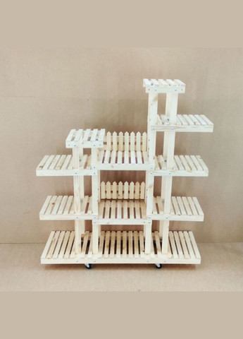 Підставка для квітів з дерева Бордо на коліщатках бланже (ЦВТ-102401) No Brand (328226018)