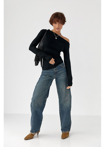 Ассиметричный лонгслив с открытым плечом Lurex (362622480)