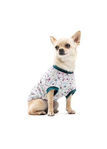 Футболка Flora для собак бавовна трикотаж білий з квітковим принтом (*) Pet Fashion (323219686)