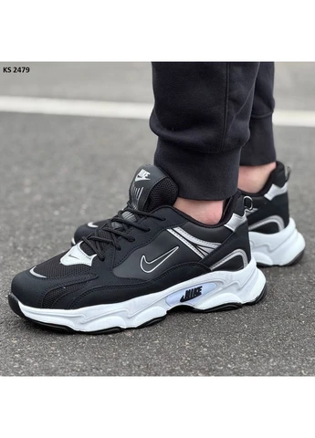 КРОСІВКИ ЖІНОЧІ NIKE AIR BLACK WHITE НАЙК АІР БІЛІ No Brand білі демісезони (391017723)