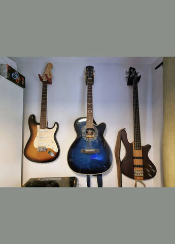 Настенный держатель для гитары пластиковый / Настенное крепление для электрогитары Красный UA3D (303811647)