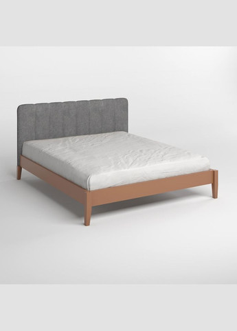 Односпальная деревянная кровать Лондон ДК (RAL8025)/Аляска 93 (Серый) Б1 80х200 см (MBG-6813) Mebigrand (366084269)