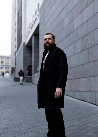 Черное демисезонное Пальто No Brand