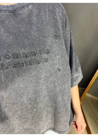 Футболка жіноча A-N 26028 тай-дай оверсайз з вишивкою No Brand - (331333825)