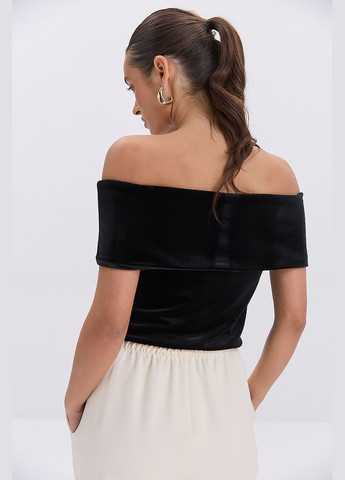 Оксамитовий топ з відкритими плечима темно-шоколадний Arjen - (324392510)