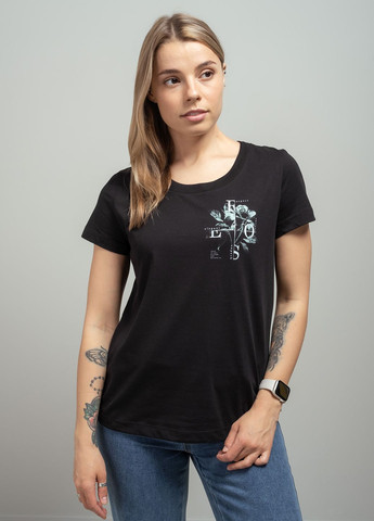Черная летняя женская футболка с принтом 103241 Power